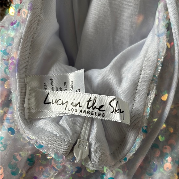 Sequin White Hoco Dress - Picture 2 of 3